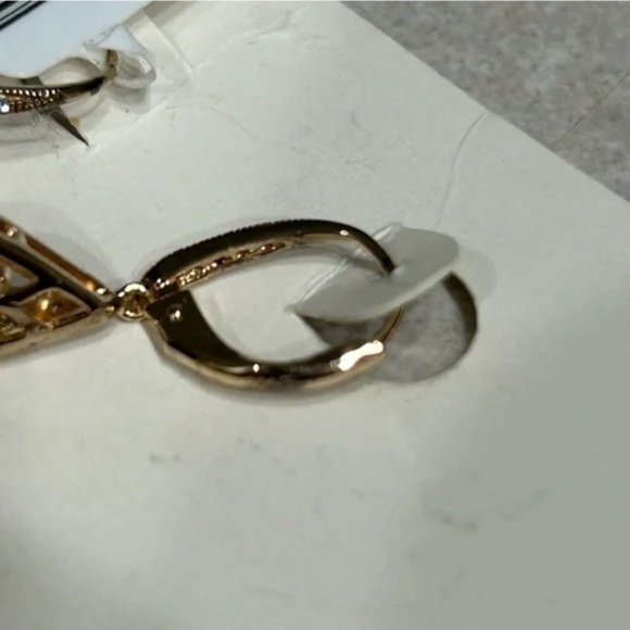 Vintage Citrine and White Sapphire 14K Gold Vermeil Pendant / Earrings Set NWT - Picture 5 of 13